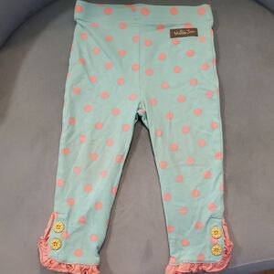 Matilda Jane Aqua and Pink Polka Dot Leggings 18-24 mths